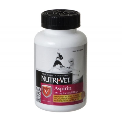 Nutri-Vet Aspirin for Dogs - Small Dogs under 50 lbs - 100 Count (120 mg)