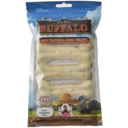 Loving Pets Pure Buffalo Dog Treats - Pressed Bully Bone - 4\
