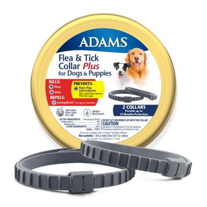 Adams Flea & Tick Collar Plus for Dogs & Puppies - 2 Count
