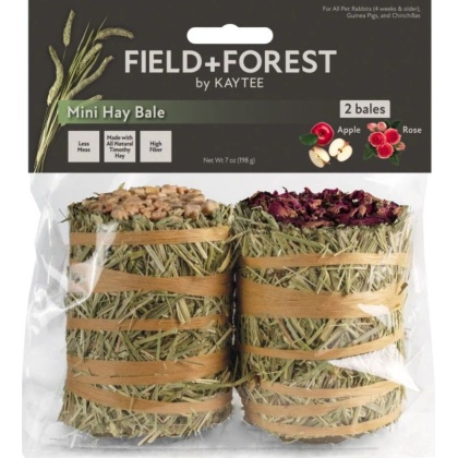 Kaytee Field and Forest Mini Hay Bale Apple and Rose - 2 count