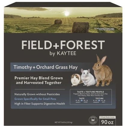 Kaytee Field and Forest Timothy and Orchard Grass Hay Blend - 90 oz