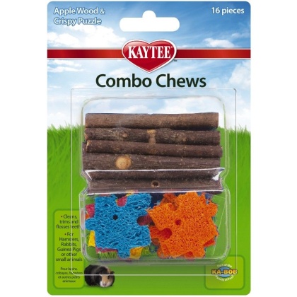 Kaytee Combo Chews Apple Wood & Crispy Puzzle - 16 Pieces