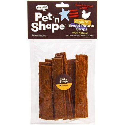 Pet 'n Shape Natural Chik 'n Sweet Potato Strips Dog Treats - 3.5 oz