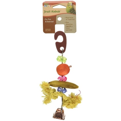 Penn Plax Bird Life Fruit-Kabob Wood Parakeet Toy - 8