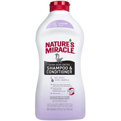 Pioneer Pet Nature\'s Miracle Skunk Odor Control Shampoo and Conditioner Lavender Scent - 32 oz