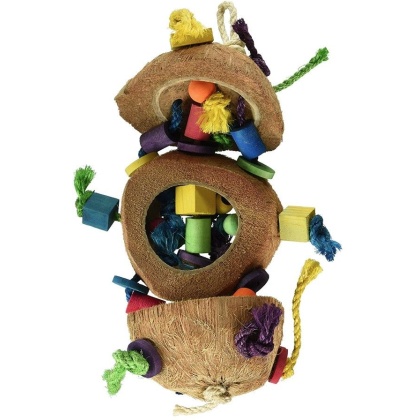 Penn Plax Natural Coconut Bird Kabob with Wood & Sisal - 1 Pack - (Approx. 15