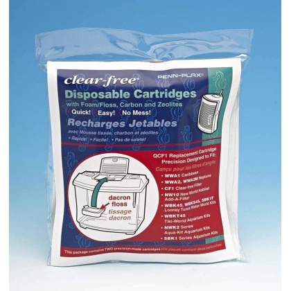 Penn Plax Clear Free Disposable Filter Cartridges - 2 Pack