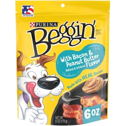 Purina Beggin\' Strips Bacon and Peanut Butter Flavor - 6 oz