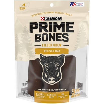 Purina Prime Bones Dog Chew Filled with Wild Boar Medium - 11.3 oz