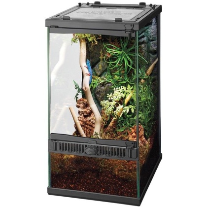 Zilla Front Opening Terrarium with Realistic Rock Foam Background 8\