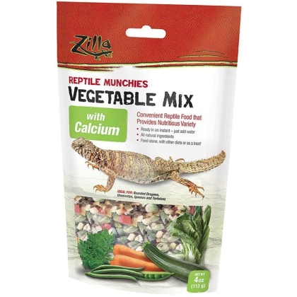 Zilla Reptile Munchies - Vegetable Mix with Calcium - 4 oz