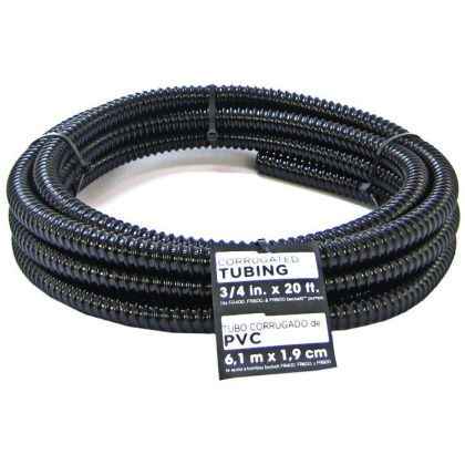 Beckett Pond Corrugated Tubing - Black - 20\' Long x .75\