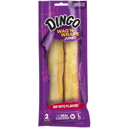 Dingo Wag\'n Wraps Chicken & Rawhide Chew - Jumbo - 10\