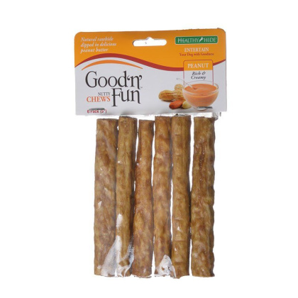 Healthy Hide Good \'n\' Fun Crunchy Sticks - Peanut Butter Flavor - 5\