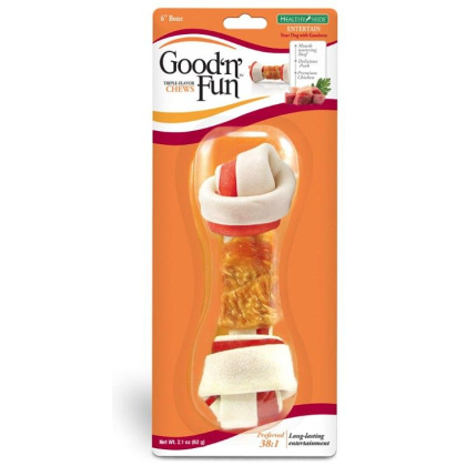 Healthy Hide Good\'n\' Fun Triple-Flavor Chews Medium Beef, Pork and Chicken - 1 count