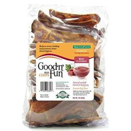 Healthy Hide Good \'n\' Fun Basted Chew Chips Beef Flavor - 1 lb
