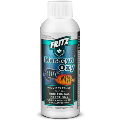 Fritz Maracyn Oxy Fungal Treatment for Freshwater and Saltwater Aquariums - 4 oz