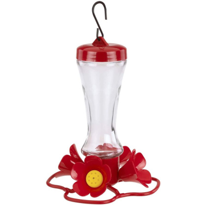 More Birds Impatiens Glass Hummingbird Feeder - 8 oz capacity