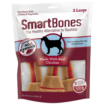 SmartBones Large Vegetable and ChickenBones Rawhide Free Dog Chew - 3 count