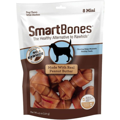 SmartBones Mini Chicken and Peanut Butter Bones Rawhide Free Dog Chew - 8 count