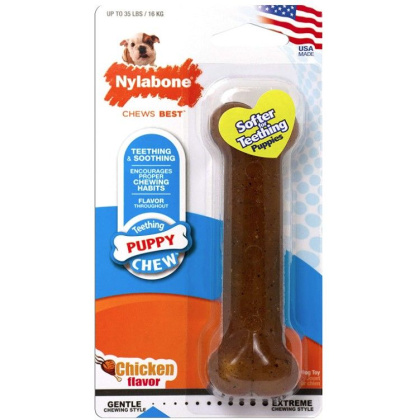 Nylabone Puppy Chew PuppyBone - Chicken Flavor - Wolf - 5.5\