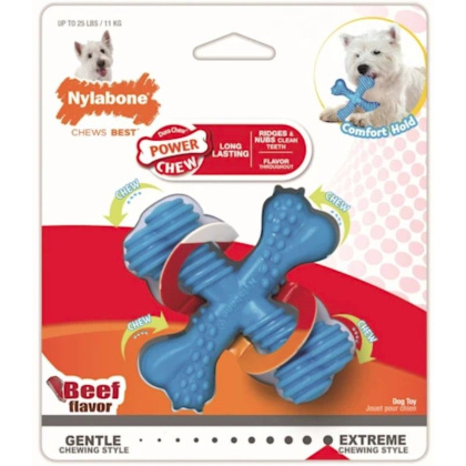 Nylabone Dura Chew X-Bone - Beef Flavor - Regular - 1 Pack - (Dogs up to 15 lbs)