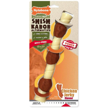 Nylabone Power Chew Shish Kabob Mess Free Nylon Chew Toy Chicken Jerky Flavor Souper - 1 count