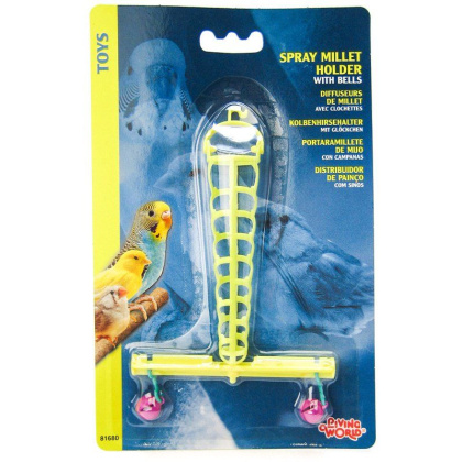 Living World Spray Millet Holder with Bells - Spray Millet Holder with Bells