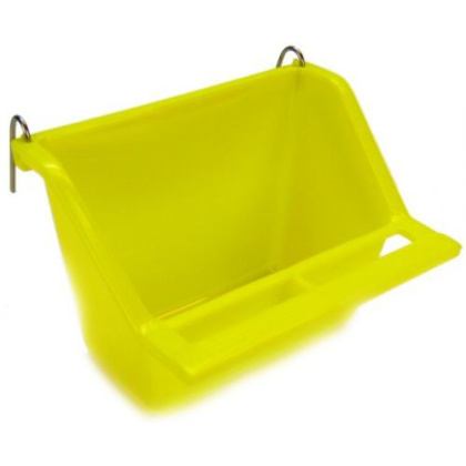 Living World Rectangular Seed Cup with Perch - Assorted Colors - Large - (1 Seed Cup)