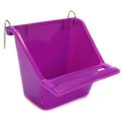 Living World Rectangular Seed Cup with Perch - Assorted Colors - Medium - (1 Seed Cup)