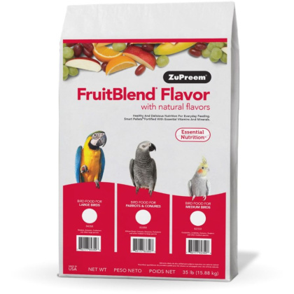 ZuPreem FriutBlend with Natural Fruit Flavors Pellet Birds Food for Parrots and Conures - 35 lbs