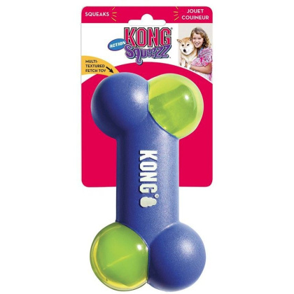 KONG Squeezz Action Bone Blue - Medium - 1 count