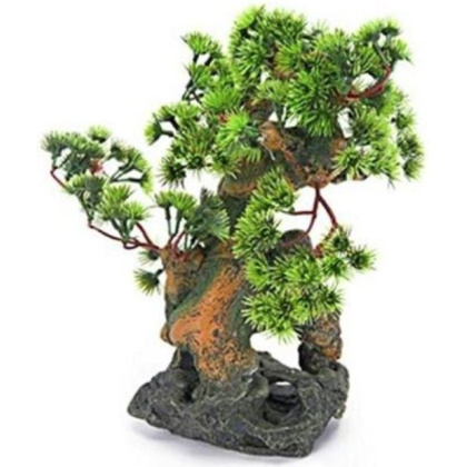 Penn Plax Bonsai Tree on Rocks Aquarium Ornament - 7 x 6 x 12